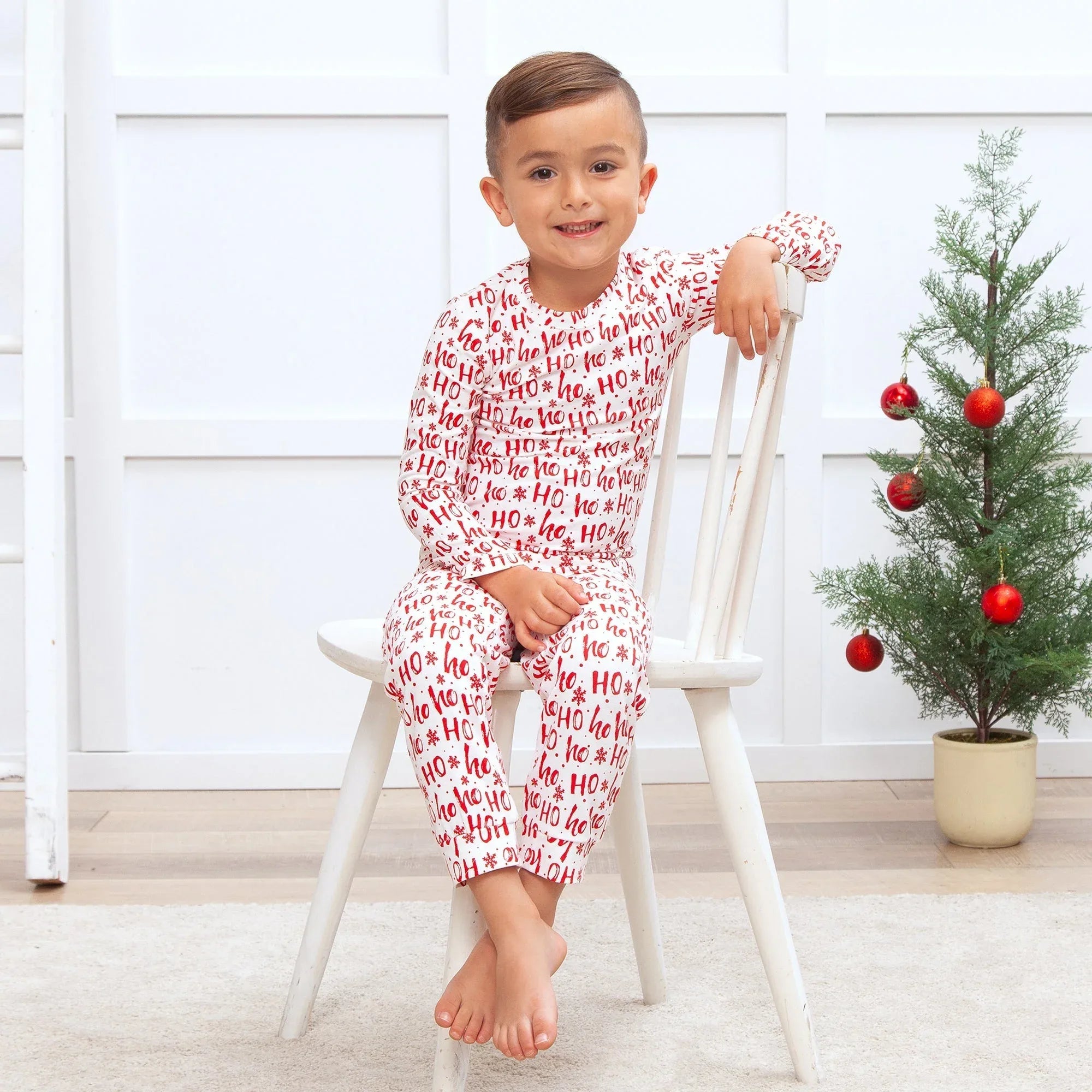 Christmas Bamboo Kids' Pajama Set Ho-Ho-Ho - BIG FRENCHIES