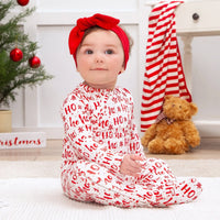 Christmas Bamboo Zipper Romper Ho-Ho-Ho - BIG FRENCHIES