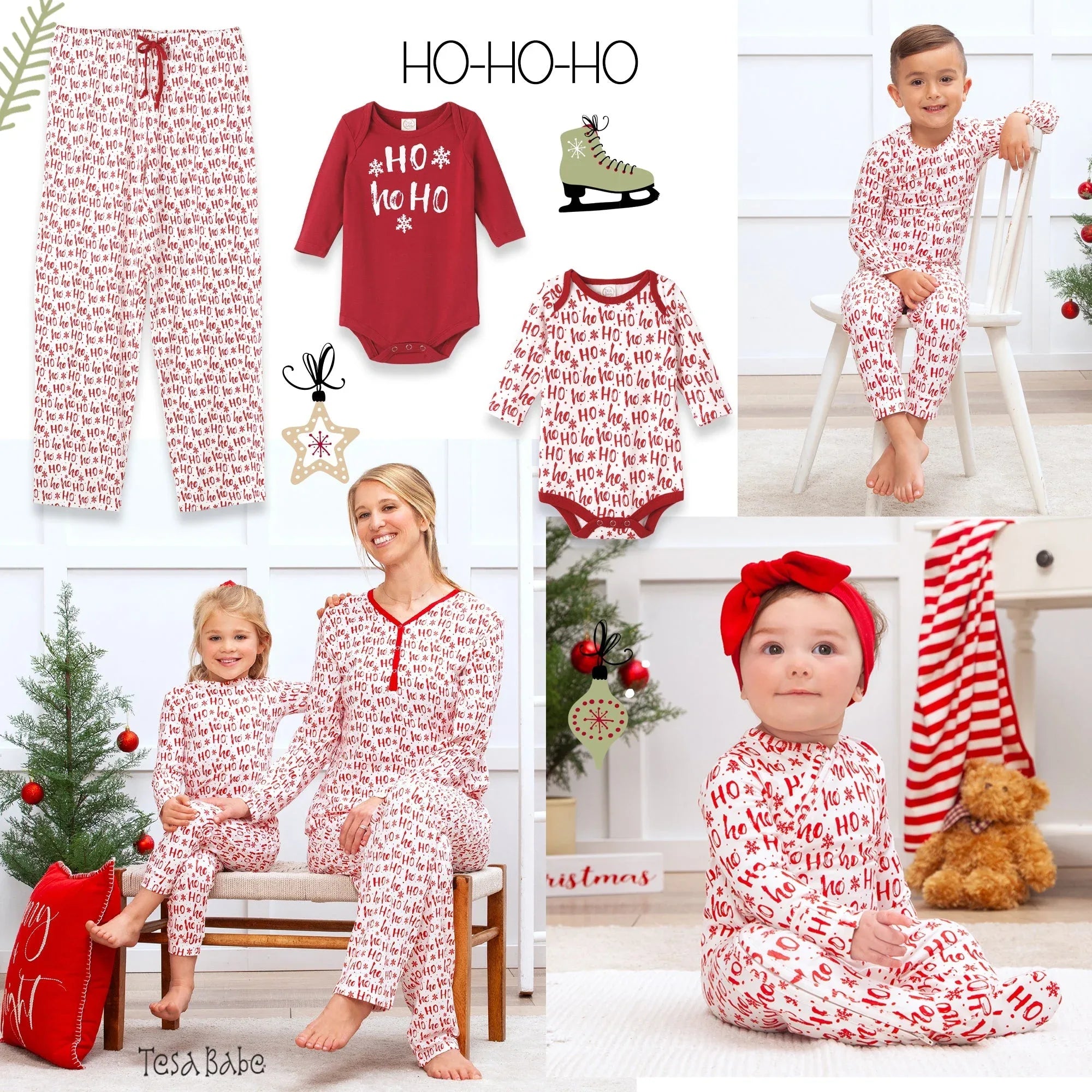 Christmas Bamboo Kids' Pajama Set Ho-Ho-Ho - BIG FRENCHIES