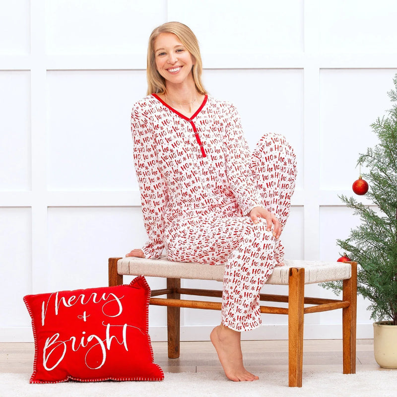 Christmas Bamboo Women's Pajama Set Ho-Ho-Ho - BIG FRENCHIES