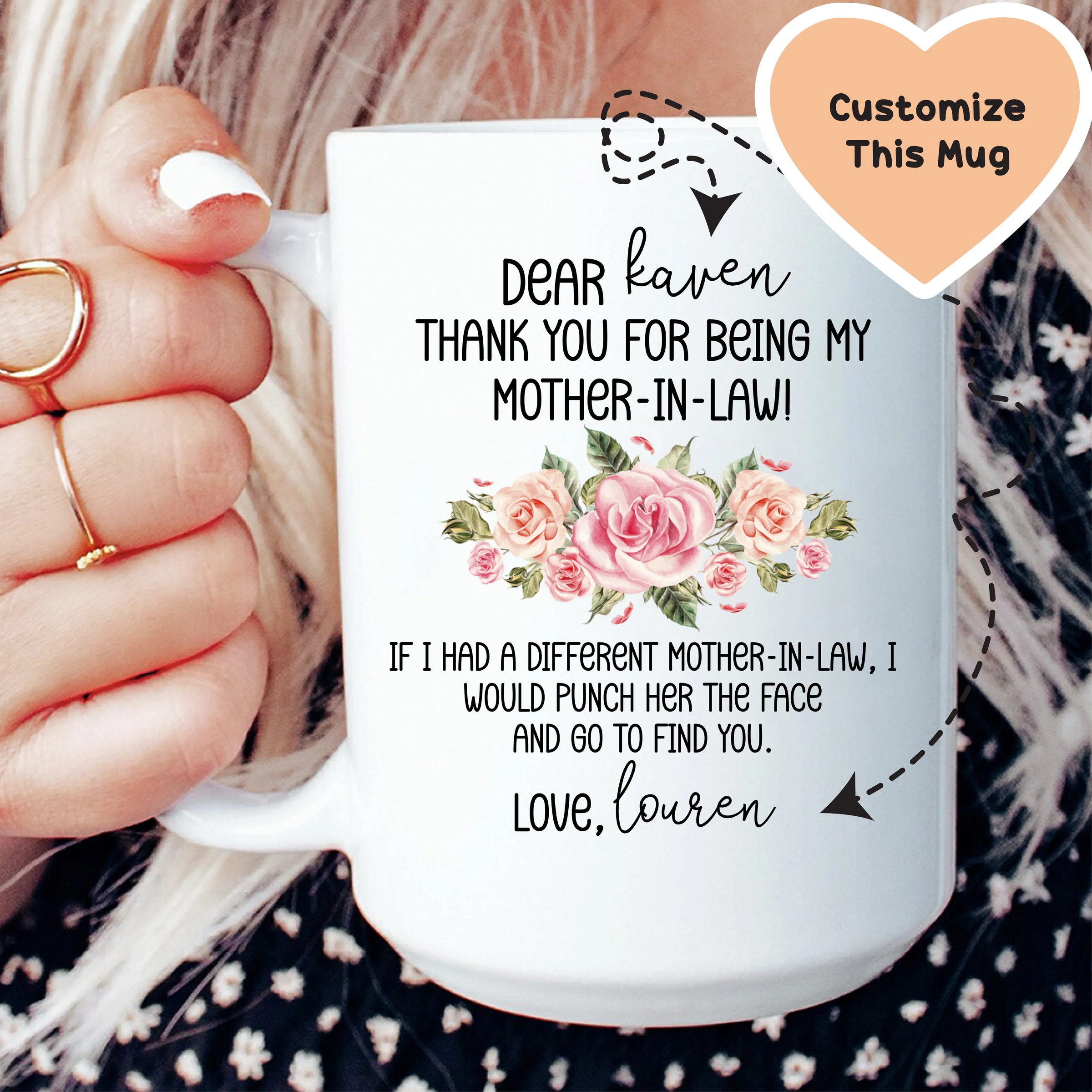 Thank For Being My Mother In Law Custom Mug - BIG FRENCHIES