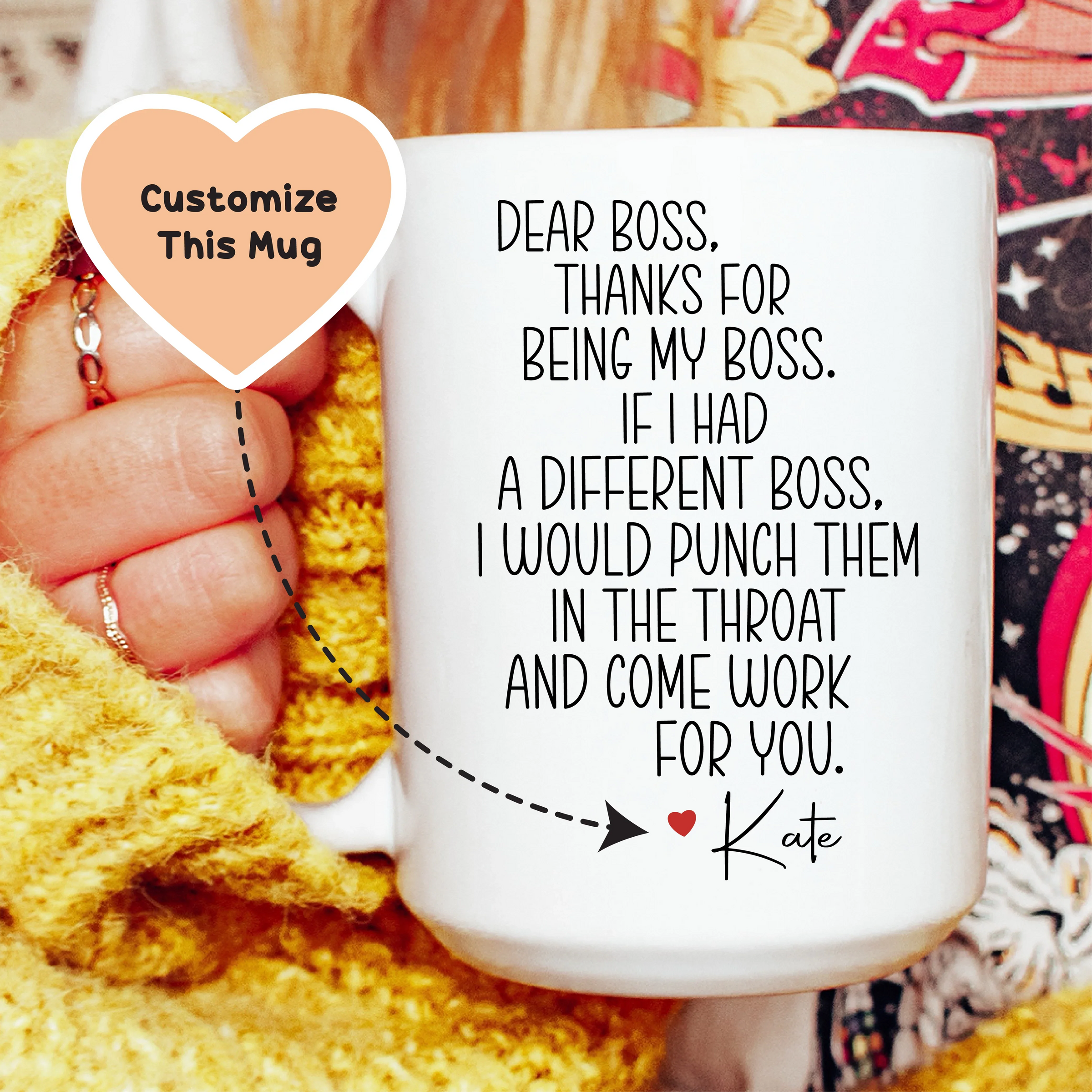 Thanks For Being My Boss Custom Mug - BIG FRENCHIES