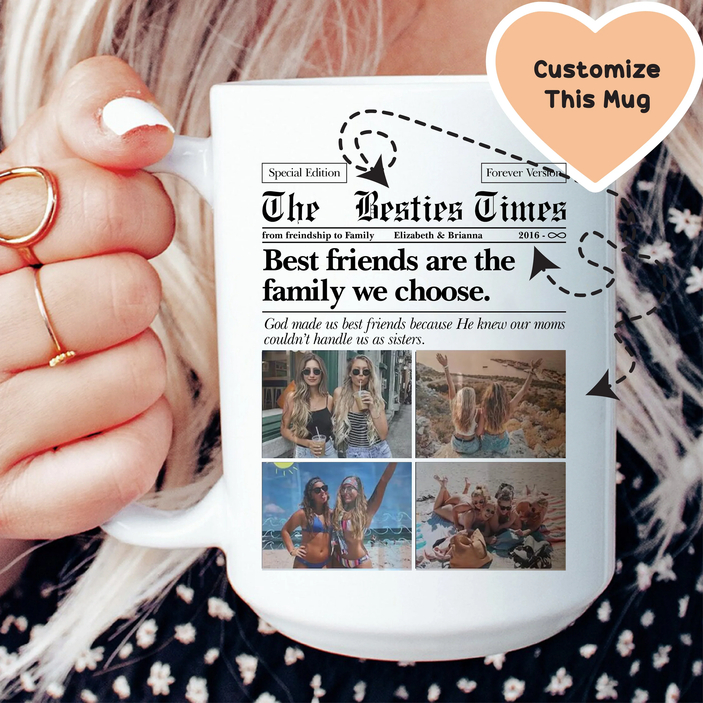 The Bestie Times Custom Mug - BIG FRENCHIES