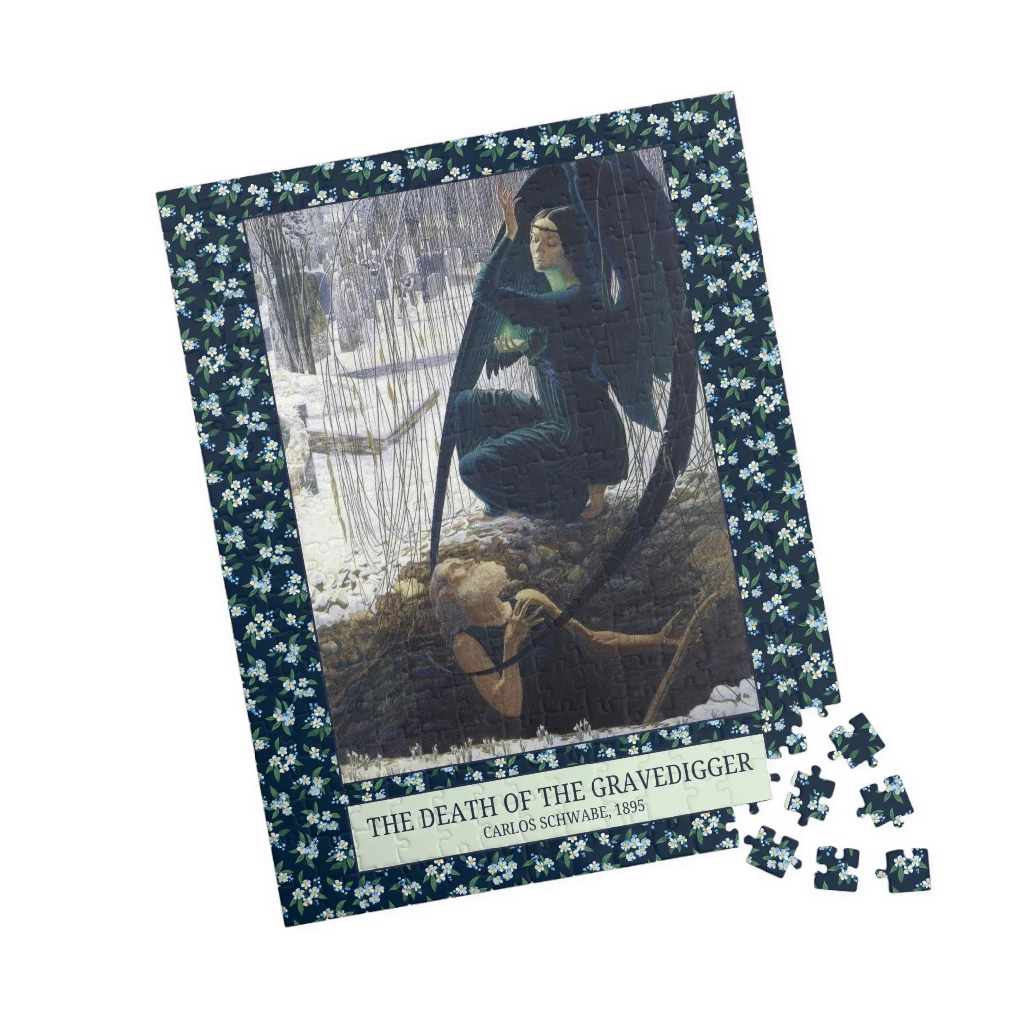 The Death of the Gravedigger by Carlos Schwabe: Spooky Art History Puzzle - BIG FRENCHIES