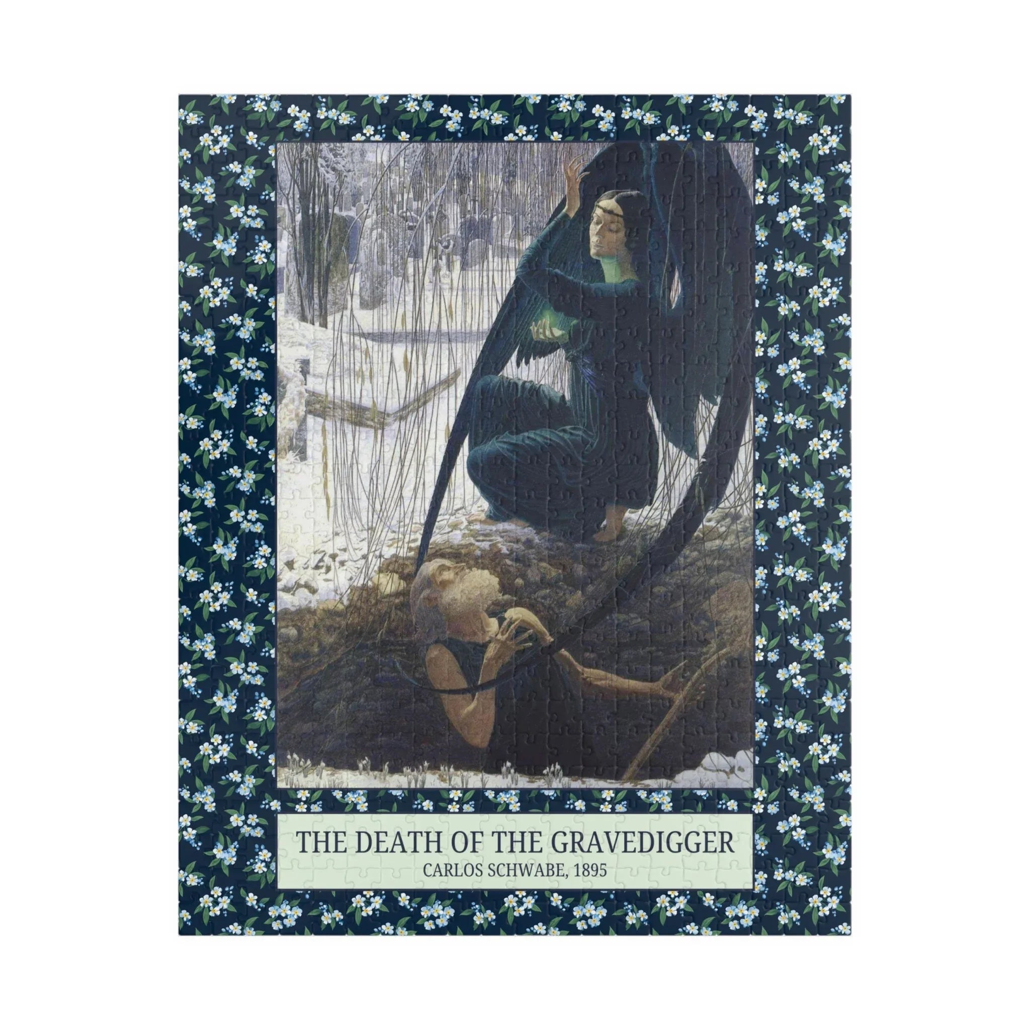 The Death of the Gravedigger by Carlos Schwabe: Spooky Art History Puzzle - BIG FRENCHIES