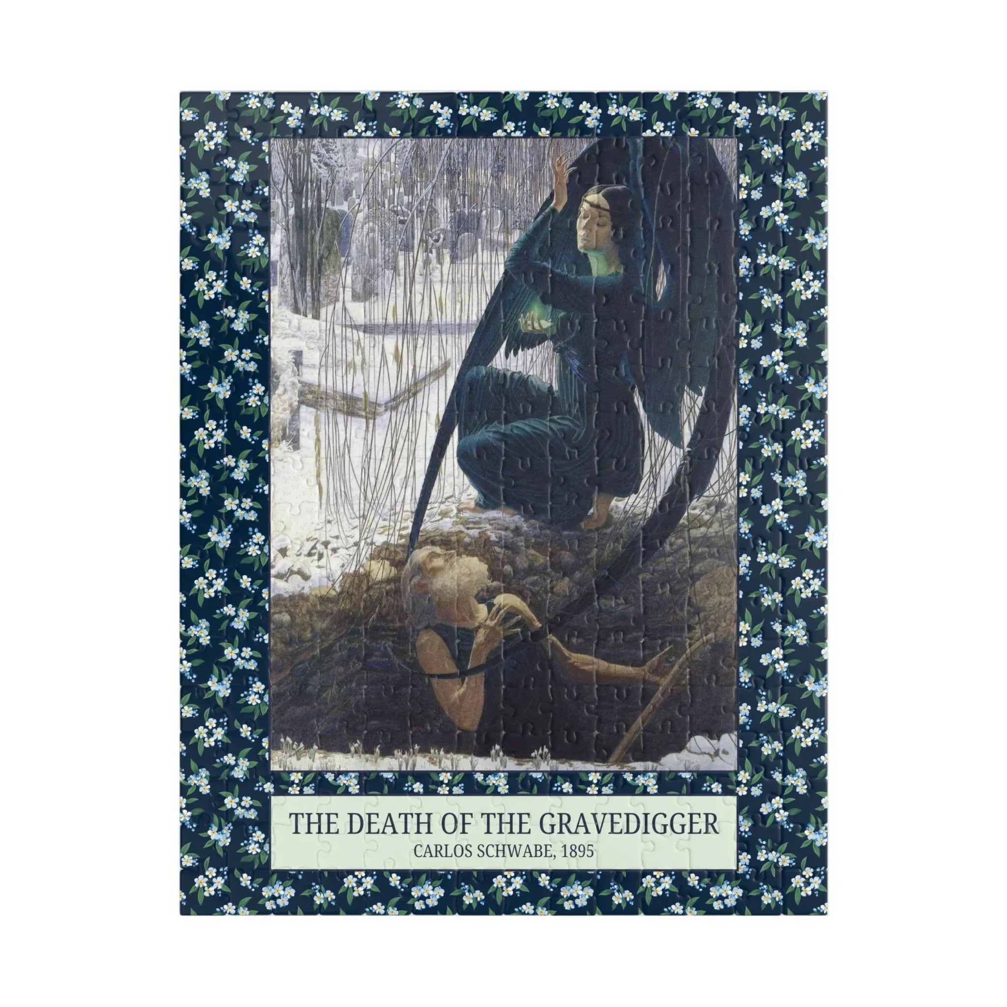 The Death of the Gravedigger by Carlos Schwabe: Spooky Art History Puzzle - BIG FRENCHIES