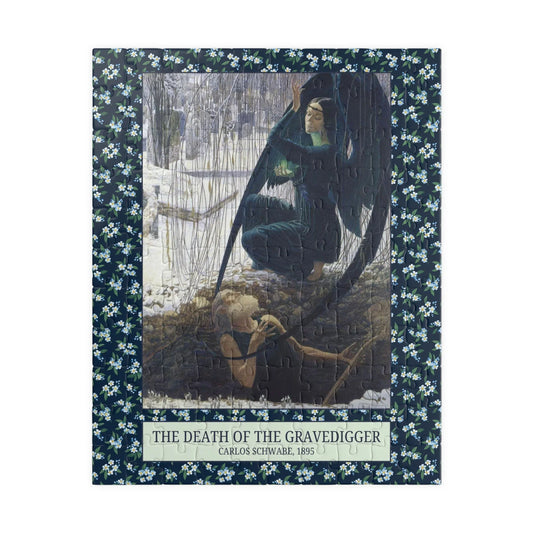 The Death of the Gravedigger by Carlos Schwabe: Spooky Art History Puzzle - BIG FRENCHIES