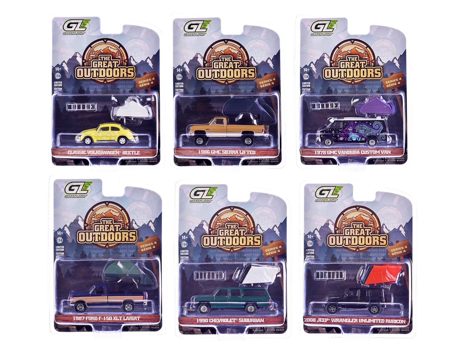 "The Great Outdoors" Series 4 Set of 6 pieces 1/64 Diecast Model Cars by Greenlight  free shipping USA