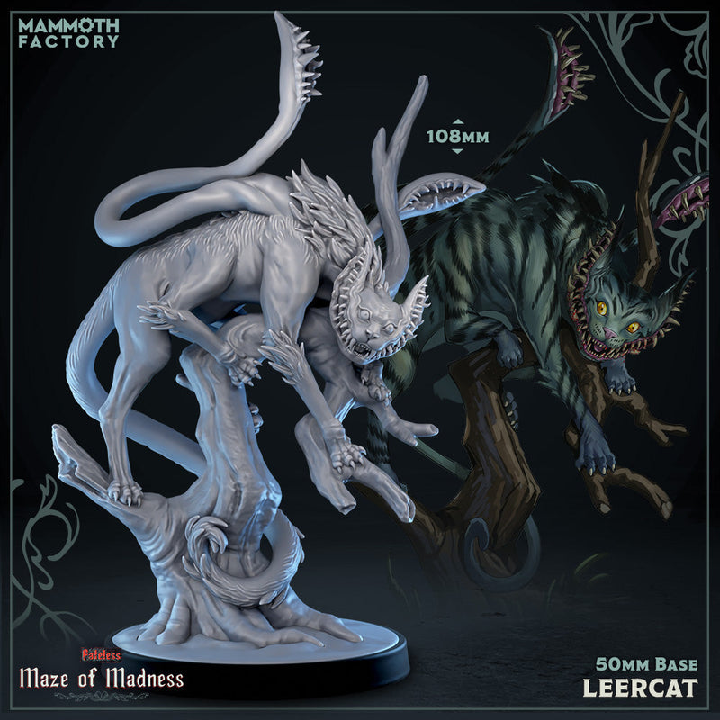 The Leercat (Cheshire Displacer Beast)-3D Printed Miniatures-BIG FRENCHIES-All Systems Go Games