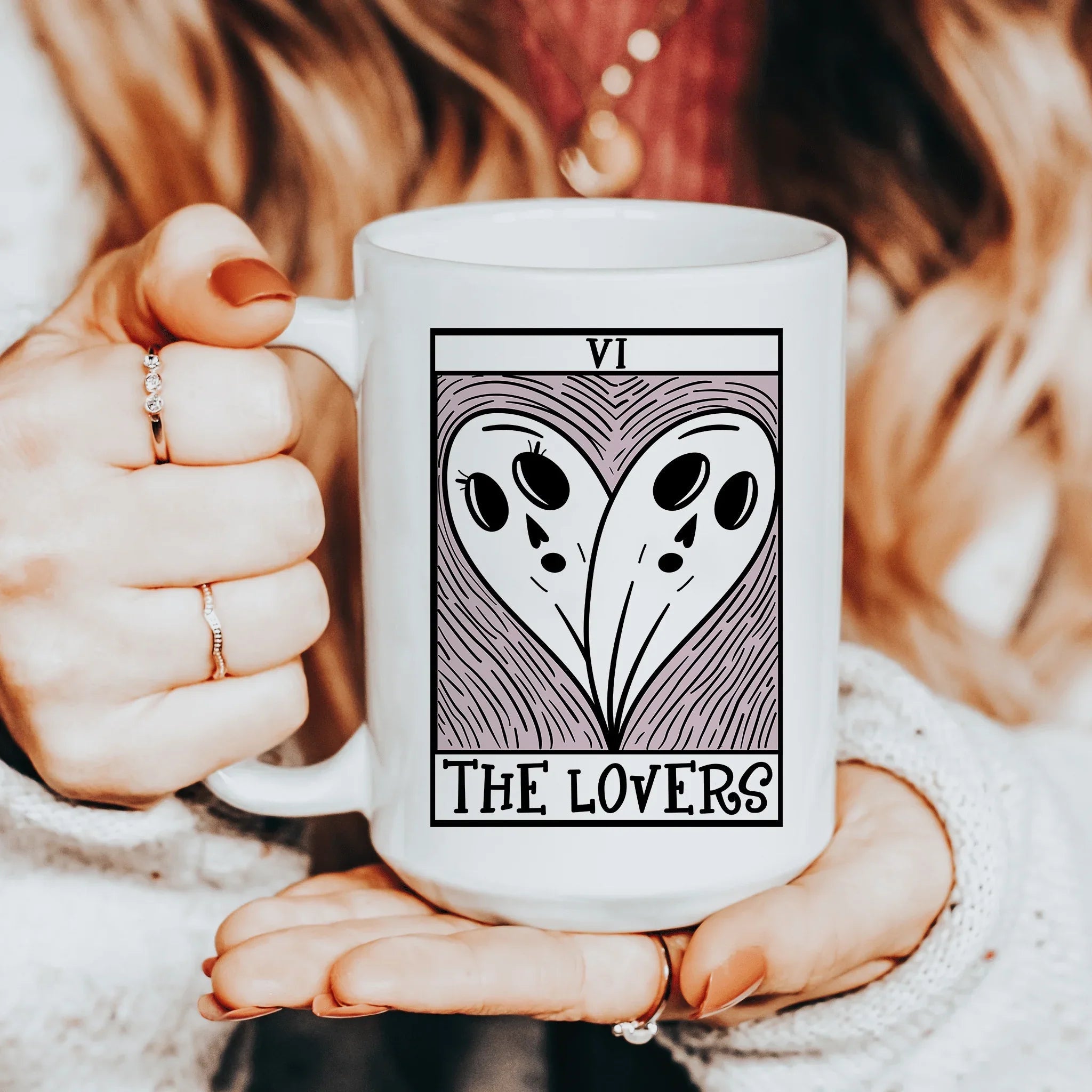 The Lovers Tarot Card Ceramic Mug 15 oz - BIG FRENCHIES