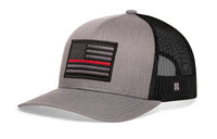 Thin Red Line Trucker Hat  |  Black Fire Tactical Snapback