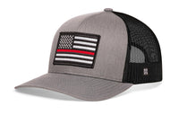 Thin Red Line Trucker Hat  |  Black Fire Snapback