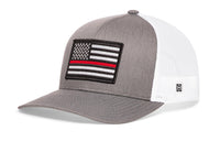 Thin Red Line Trucker Hat  |  Black Fire Snapback
