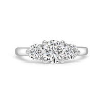 Three stone Round Diamond Veneer Cubic Zirconia 14K Gold Ring. 635R008K