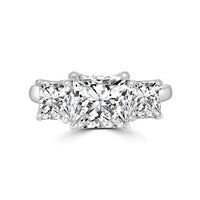 Three stone Square Diamond Veneer Cubic Zirconia 14K Gold Ring. 635R009K