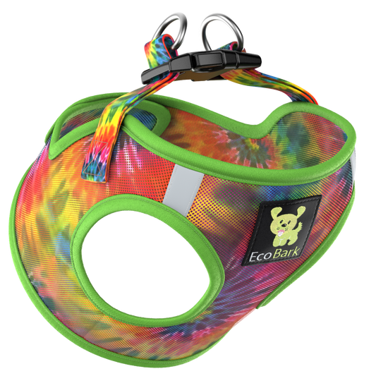 Tie Dye Dog Harness for Small Dogs- Reflective Step In Dog Halter Harness Vest with Luxury Soft Mesh for Puppies to Small Dogs - BIG FRENCHIES