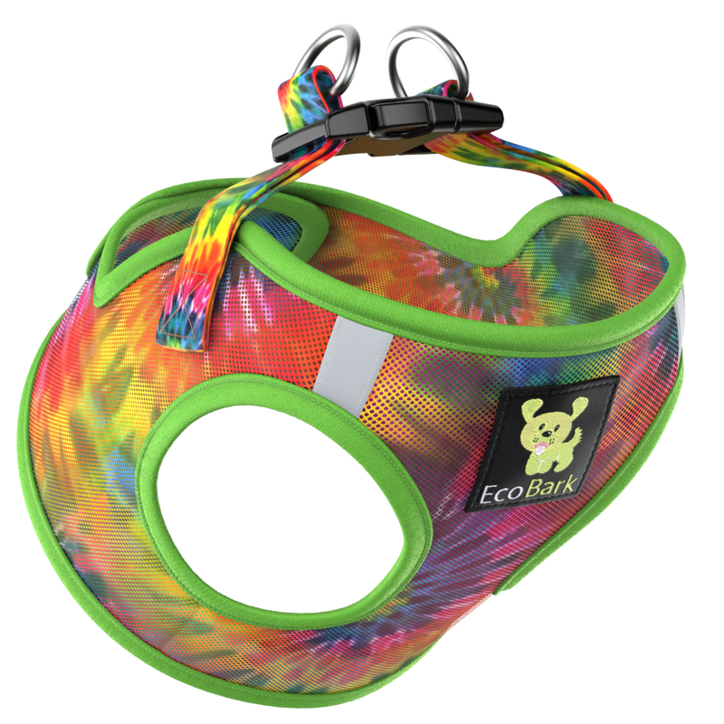 Tie Dye Dog Harness for Small Dogs- Reflective Step In Dog Halter Harness Vest with Luxury Soft Mesh for Puppies to Small Dogs - BIG FRENCHIES