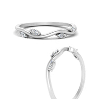 Vine Marquise Simple Wedding Band