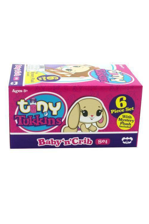Tiny Tukkins Blind Pack - 6 piece set with Crib, Accessories and a mystery Plush - BIG FRENCHIES