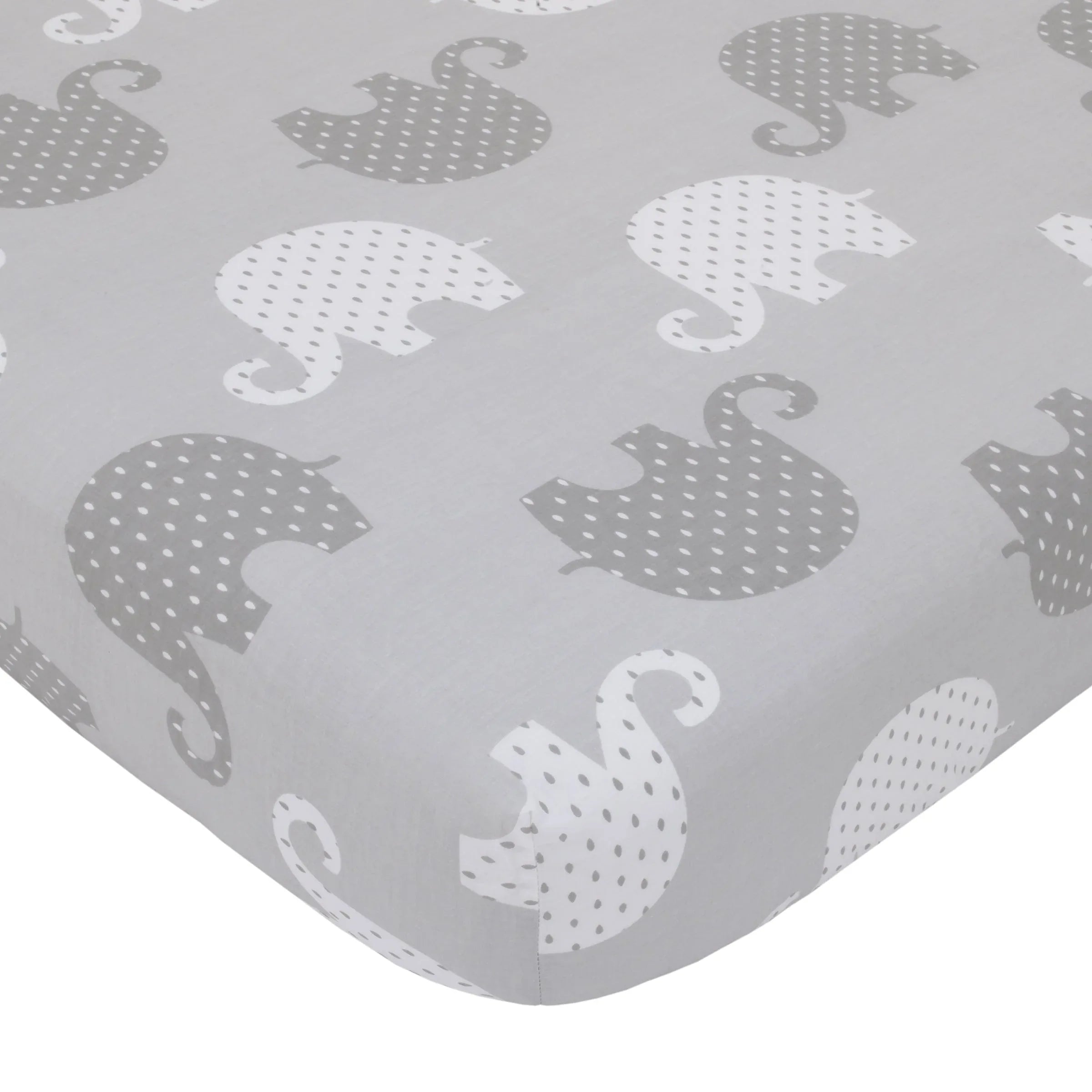 NoJo Dreamer Gray Elephant 8-Piece Nursery Crib Bedding Set - BIG FRENCHIES