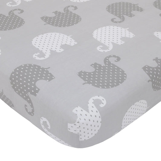 NoJo Dreamer Gray Elephant 8-Piece Nursery Crib Bedding Set - BIG FRENCHIES