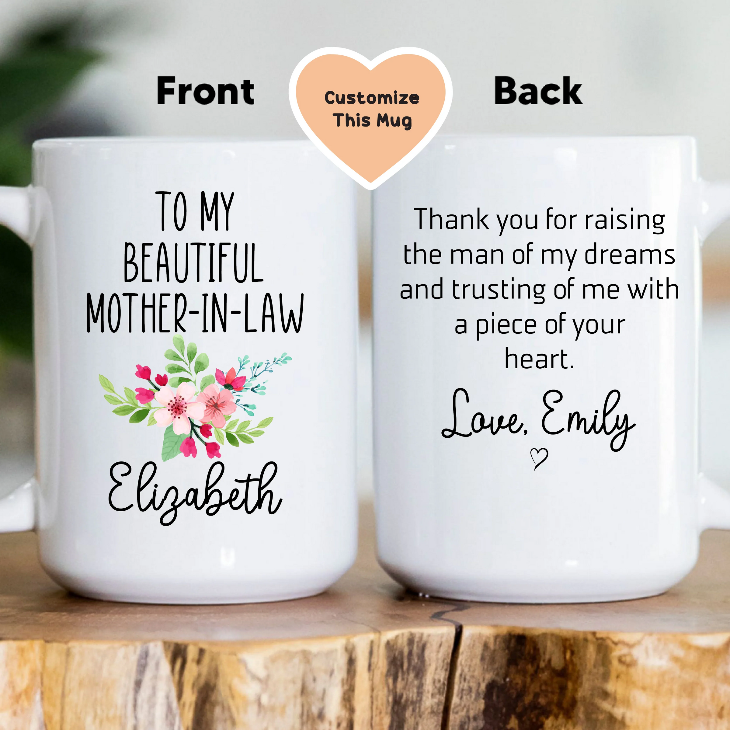 To My Beautiful Mother In Law Custom Mug - BIG FRENCHIES