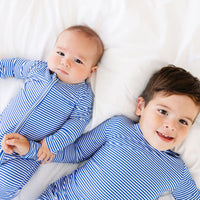 Cobalt Stripe Bamboo Toddler Pajama Set - BIG FRENCHIES