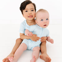 Harbor Gingham Short Sleeve & Shorts Bamboo Toddler Pajama Set - BIG FRENCHIES