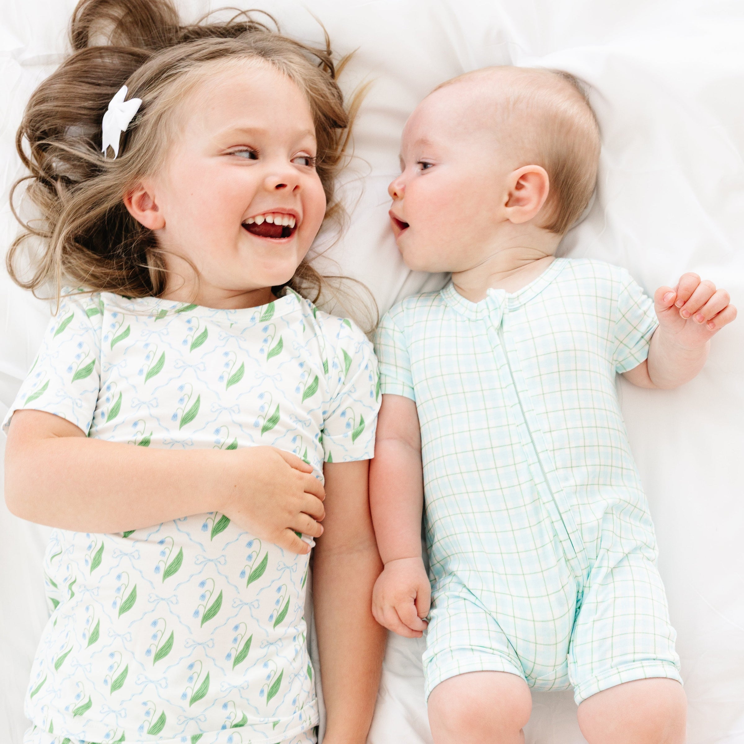 Bluebell Bows Short Sleeve & Shorts Bamboo Toddler Pajama Set - BIG FRENCHIES