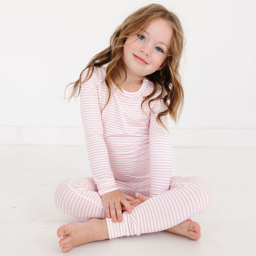 Ballet Stripe Bamboo Toddler Pajama Set - BIG FRENCHIES
