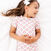 Pink Posy Short Sleeve & Shorts Bamboo Toddler Pajama Set - BIG FRENCHIES