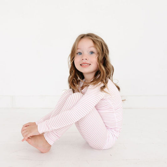 Ballet Stripe Bamboo Toddler Pajama Set - BIG FRENCHIES