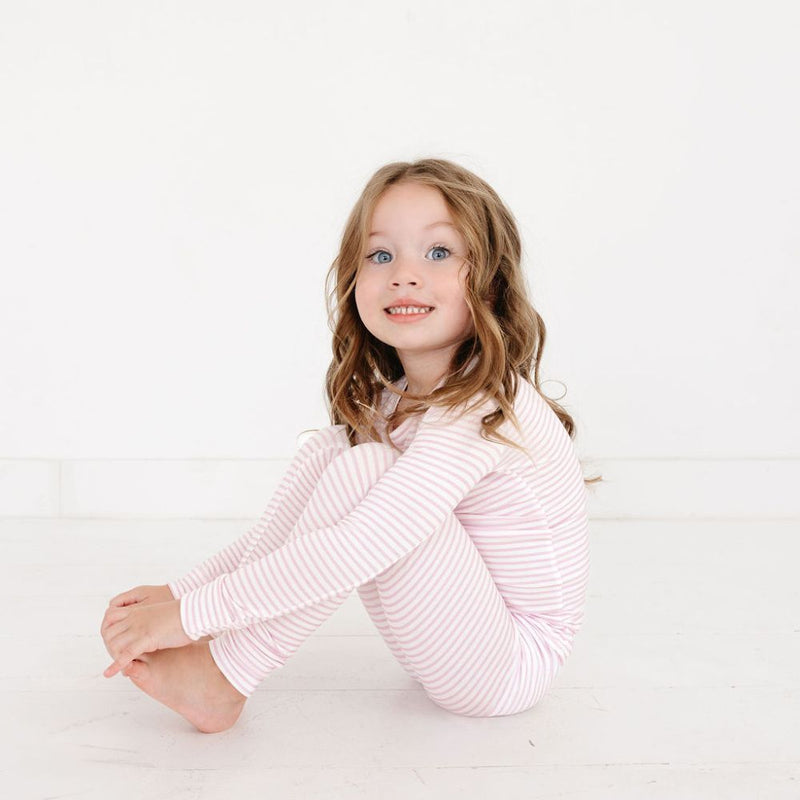 Ballet Stripe Bamboo Toddler Pajama Set - BIG FRENCHIES