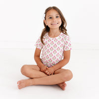 Pink Posy Short Sleeve & Shorts Bamboo Toddler Pajama Set - BIG FRENCHIES