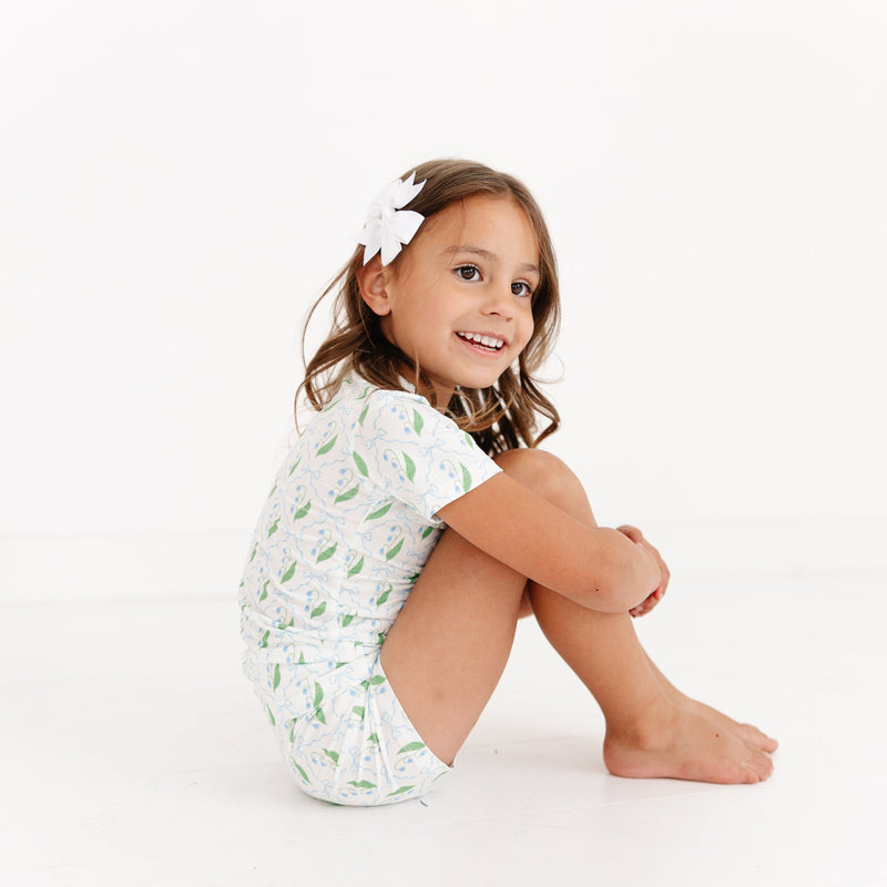 Bluebell Bows Short Sleeve & Shorts Bamboo Toddler Pajama Set - BIG FRENCHIES