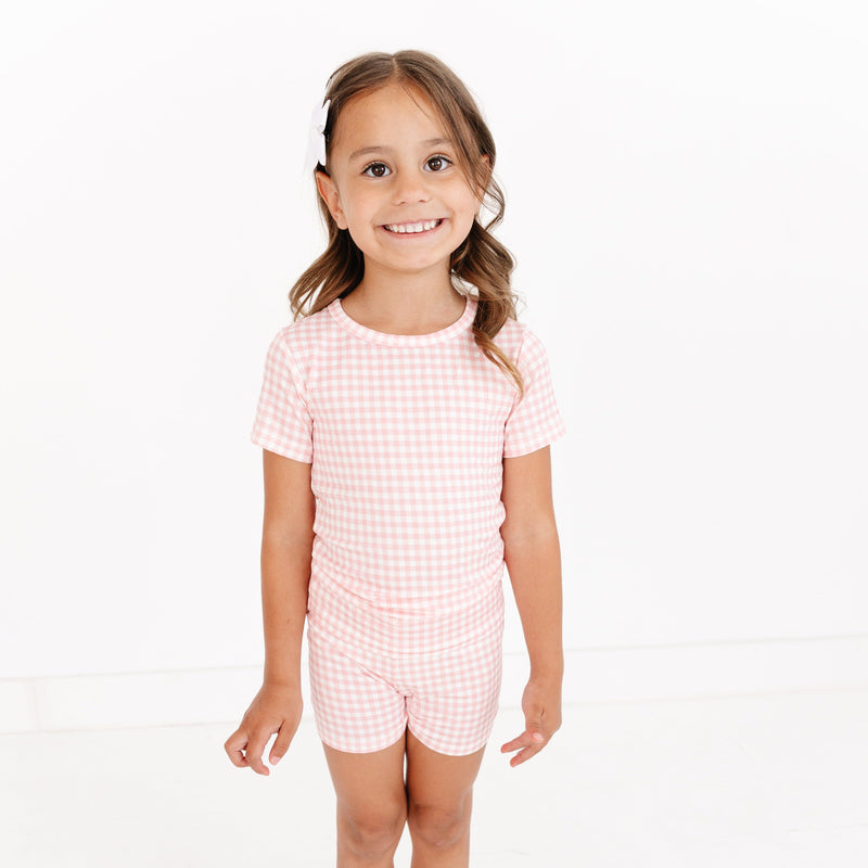 Sugar Gingham Short Sleeve & Shorts Bamboo Toddler Pajama Set - BIG FRENCHIES