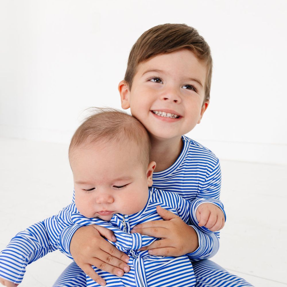 Cobalt Stripe Bamboo Toddler Pajama Set - BIG FRENCHIES