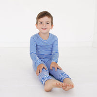 Cobalt Stripe Bamboo Toddler Pajama Set - BIG FRENCHIES