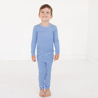 Cobalt Stripe Bamboo Toddler Pajama Set - BIG FRENCHIES
