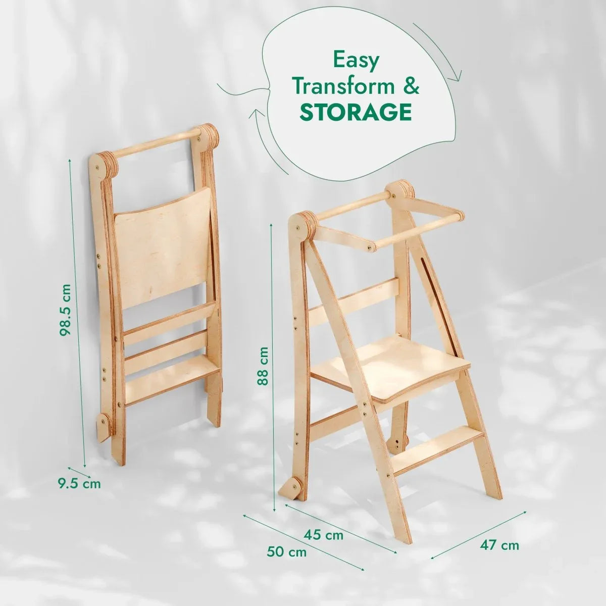 Toddler Tower: Foldable Step Stool for Toddlers - Gray - BIG FRENCHIES