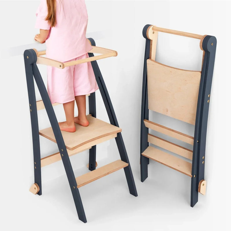Toddler Tower: Step stool for Kids - Graphite - BIG FRENCHIES