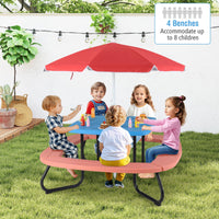 Toddler Outdoor Activity Table with Adjustable and Collapsible Umbrella