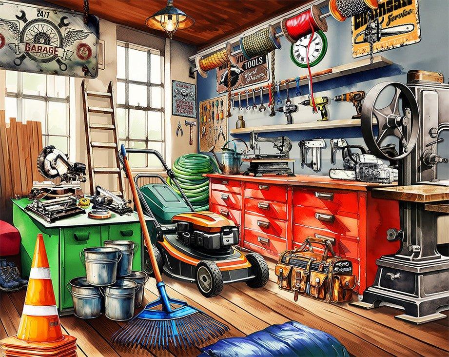 Toolman's Garage 1000 Piece Jigsaw Puzzle by Springbok Puzzles - BIG FRENCHIES