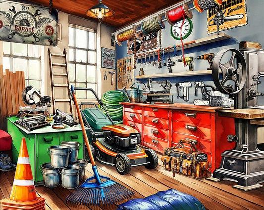 Toolman's Garage 1000 Piece Jigsaw Puzzle by Springbok Puzzles - BIG FRENCHIES