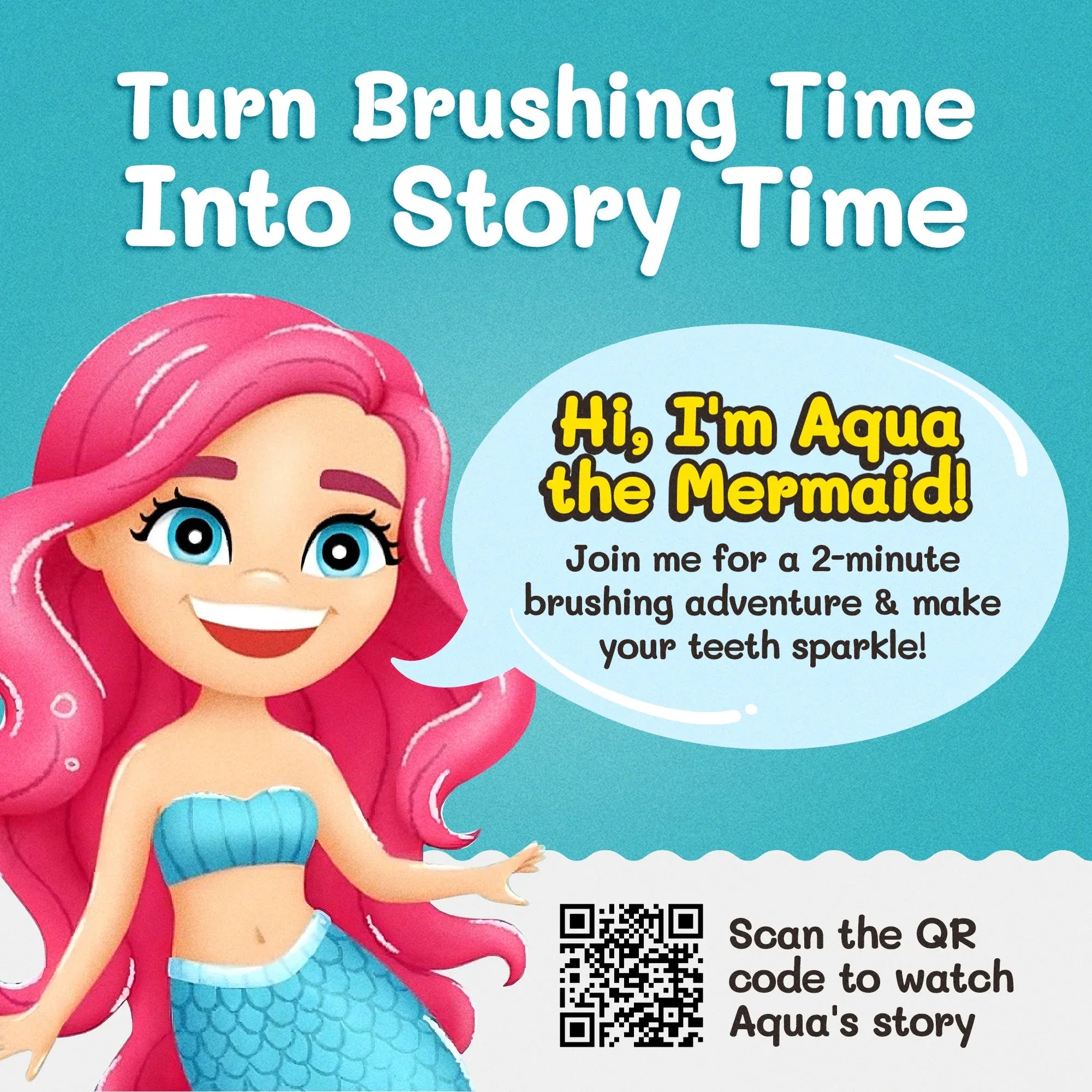 Aqua the Mermaid Toothbrush for Kids With Toy Fun - BIG FRENCHIES