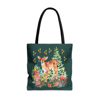 Tote Bag: Fawn with Santa Hat - BIG FRENCHIES