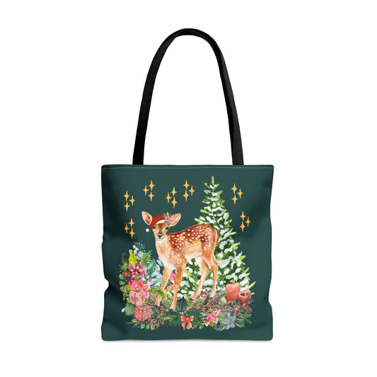 Tote Bag: Fawn with Santa Hat - BIG FRENCHIES