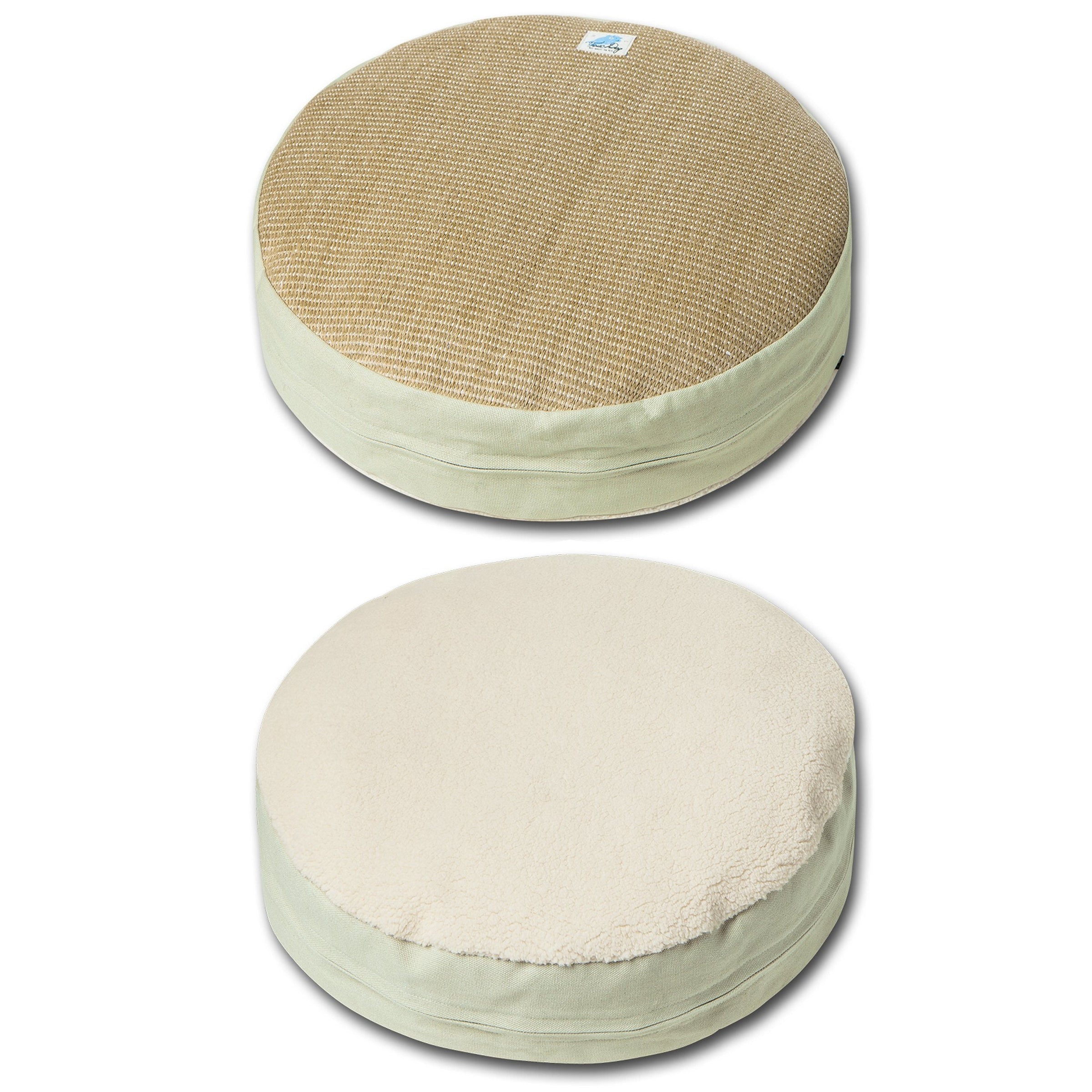 Touchcat 'Claw-ver Nest' Rounded Scratching Cat Bed w/ Teaser Toy - BIG FRENCHIES