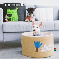 Touchcat 'Claw-ver Nest' Rounded Scratching Cat Bed w/ Teaser Toy - BIG FRENCHIES