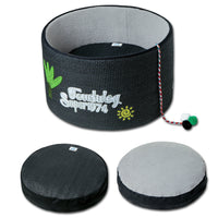 Touchcat 'Claw-ver Nest' Rounded Scratching Cat Bed w/ Teaser Toy - BIG FRENCHIES